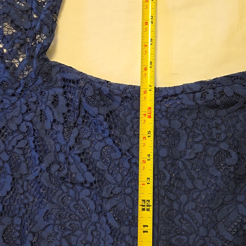 Ivanka Trump Navy Floral Lace Dress Sz 14 - Picture 9 of 13